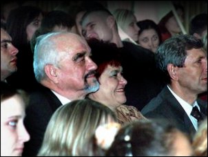 With wife, in a theater in Tiraspol